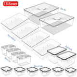 Load image into Gallery viewer, 18pcs Kitchen Food Fruit Storage Orgainzer,Plastic Storage Boxes (3#)