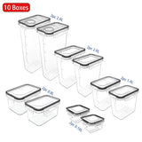 Load image into Gallery viewer, 10pcs kitchen storage organizer containers with airtight lids (4#)