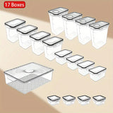 Load image into Gallery viewer, 17 pcs Kitchen Food Storage Container Bins with Lids,Multipurpose Clear Plastic (1#)