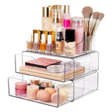 Load image into Gallery viewer, 3 Tier Clear Makeup Organizer with Drawer