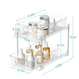 Load image into Gallery viewer,  4 Pack Bathroom Storage Organizer, 2 Tier Clear Under Sink Organizers