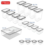 Load image into Gallery viewer, 17pcs High Quality Pantry Storage Container Kitchen Food Clear Plastic Storage Boxes (7#)