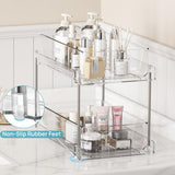 Load image into Gallery viewer,  4 Pack Bathroom Storage Organizer, 2 Tier Clear Under Sink Organizers