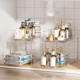 Load image into Gallery viewer,  4 Pack Bathroom Storage Organizer, 2 Tier Clear Under Sink Organizers