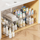 Load image into Gallery viewer,  4 Pack Bathroom Storage Organizer, 2 Tier Clear Under Sink Organizers