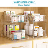 Load image into Gallery viewer,  4 Pack Bathroom Storage Organizer, 2 Tier Clear Under Sink Organizers