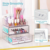 Load image into Gallery viewer, 3 Tier Clear Makeup Organizer with Drawer