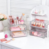 Load image into Gallery viewer, 3 Tier Clear Makeup Organizer with Drawer