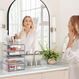 Load image into Gallery viewer, 3 Tier Clear Makeup Organizer with Drawer