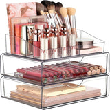 Load image into Gallery viewer, 3 Tier Clear Makeup Organizer with Drawer