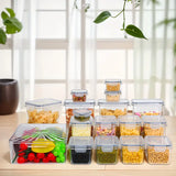 Load image into Gallery viewer, 17 pcs Kitchen Food Storage Container Bins with Lids,Multipurpose Clear Plastic (1#)