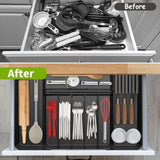 Load image into Gallery viewer, Silverware Drawer Organizer, Expandable Utensil Tray for Kitchen